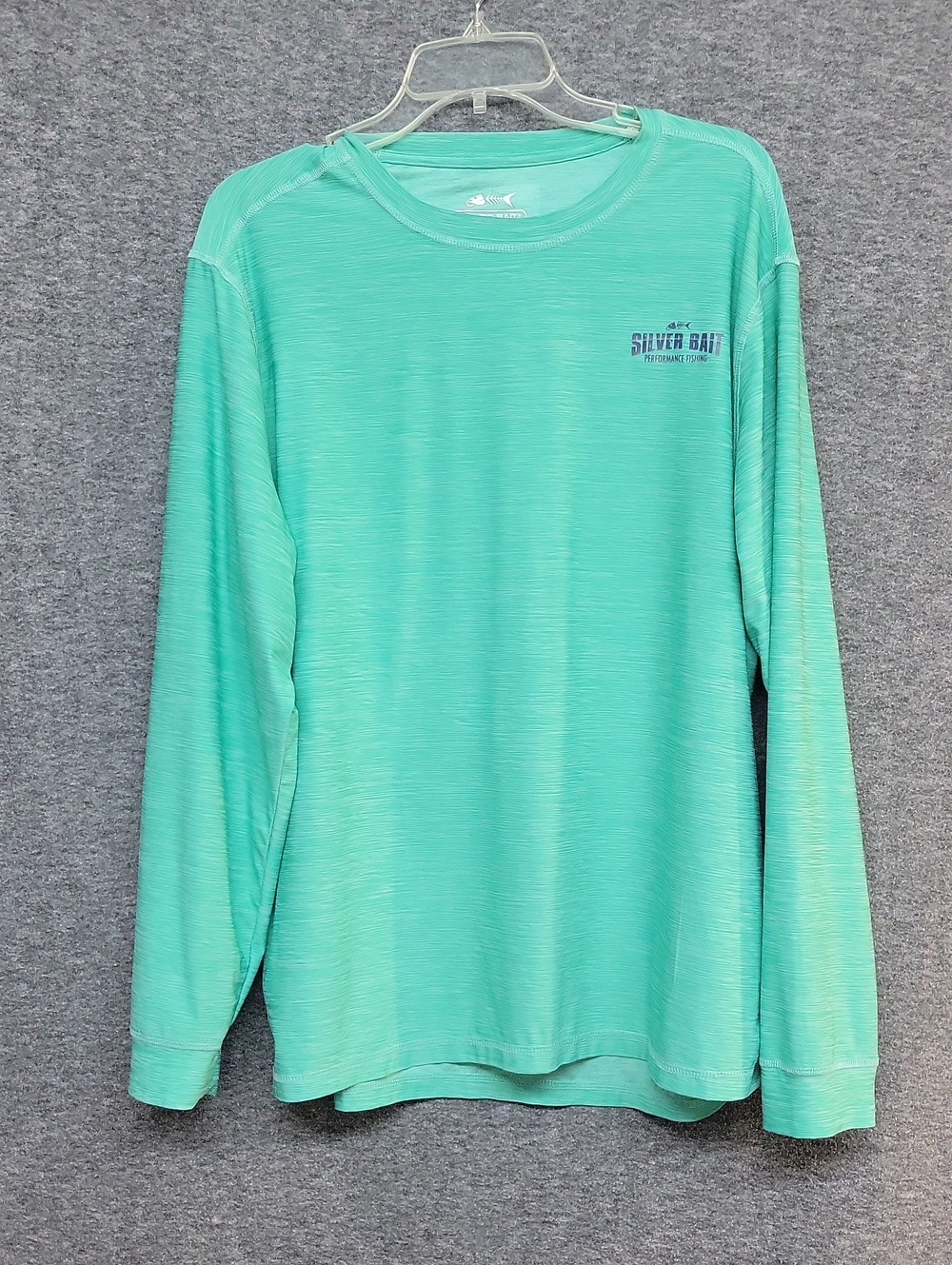 Silver Bait Performance Fishing Long Sleeve Green Tee Pullover Mens Size L